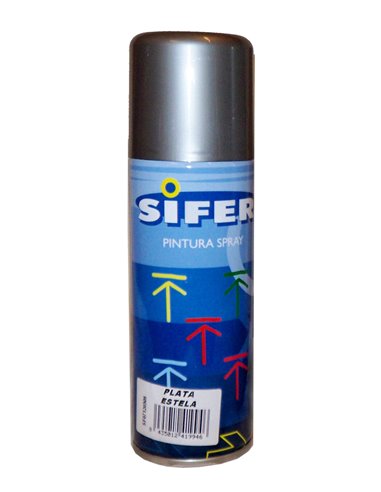 SIFER PINTURA SPRAY ESMALTE ACRILI.BRILLANTE 200ML PLATA ESTELA