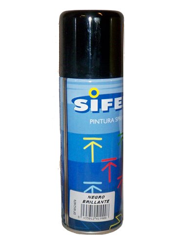 SIFER PINTURA SPRAY ESMALTE ACRILI.BRILLANTE 200ML NEGRO BRILLO