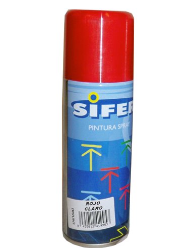 SIFER PINTURA SPRAY ESMALTE ACRILI.BRILLANTE 200ML ROJO CLARO