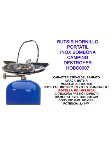 BUTSIR HORNILLO FOGON BOMBONA CAMPING MOD-DESTROYERHOBC0007