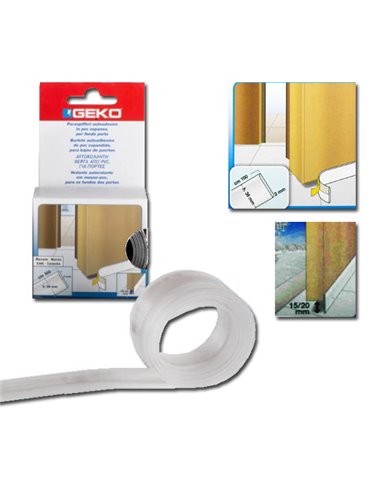 GEKO BAJO PUERTA ADH VC 28MM PERFIL PVC ROLLO 1M TRANSPA140/21