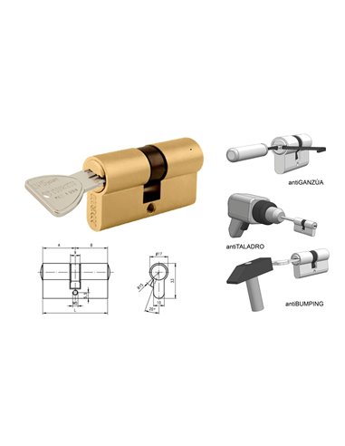 MCM CILINDRO SEGURIDAD DOBLE EMBRAGUE 40X30 R-15 LATONBPSDE3040