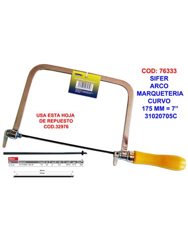 SIFER ARCO MARQUETERIA 175 MMCURVO 7"  31020705C