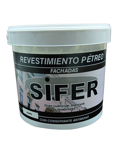 SIFER PINTURA  FACHADA PETREA ANTIMOHO LISA BLANCA MAT 5K