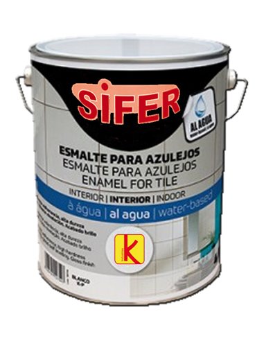 PINTURA KOLMAN ESMALTE AZULEJOS AL AGUA 750 ML BLANCO BRILLO 