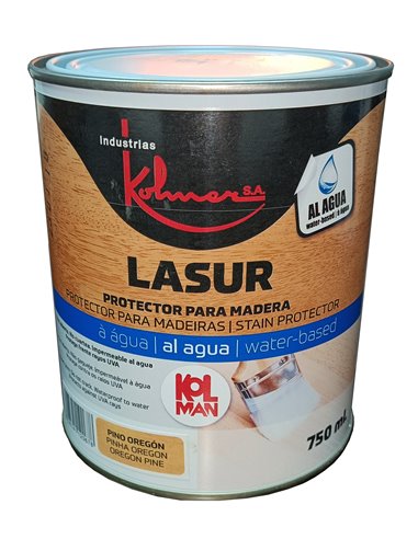 KOLMAN LASURE PROTECTOR MADERA AL AGUA 750ML TECA MATE SEDO