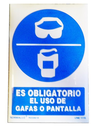 NORMALUZ SE�AL 29,5X20 "OBLIGATORIO USO DE GAFAS O PA"  RD20618