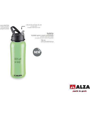 ALZA BOTELLA SPORT TOKIO GREEN 750 ML 505116