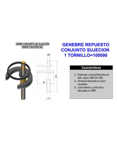 GENEBRE REP-CONJUNTO SUJECCION 1 TORNILLO100090