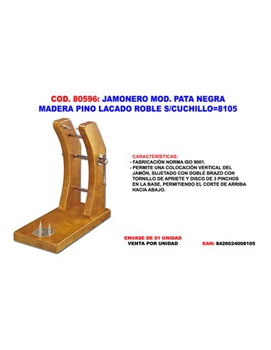 JAMONERO MOD.PATA NEGRA MADERA PINO LACADO ROBLE S/CUCHILLO8105