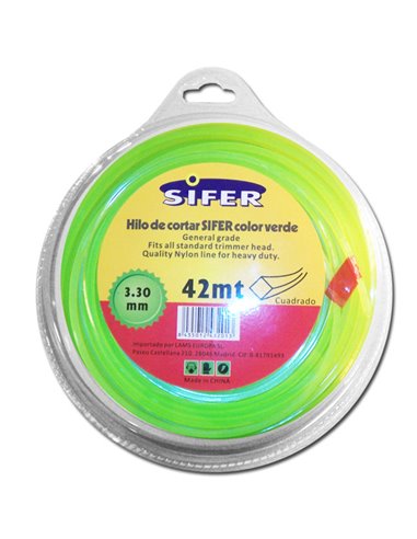 SIFER HILO DESBROZADORA VERDE CUADRADO 3.30 MMx 42 MT48222072