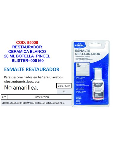 RESTAURADOR CERAMICA BLANCO 20 ML BOTELLA+PINCEL BLISTER005160