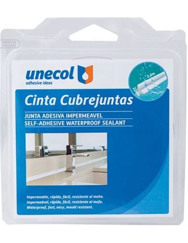 CINTA CUBRE JUNTAS BLANCO UNECOL 22MM x 2,4CM007700