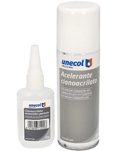 UNECOL 7156 KIT ACELERANTE AEROSOL + CIANOCRILATO 50g 