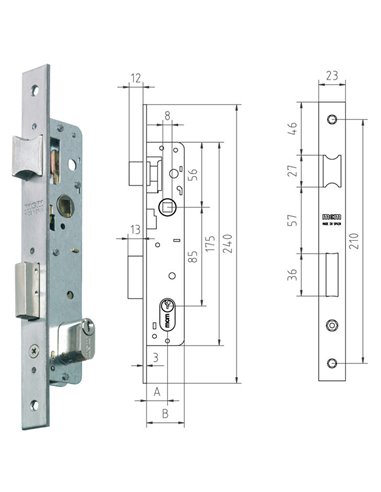 MCM CERRADURA EMBUTIR METALICA 1550-2118 INOX CILIND.OVAL 26x26