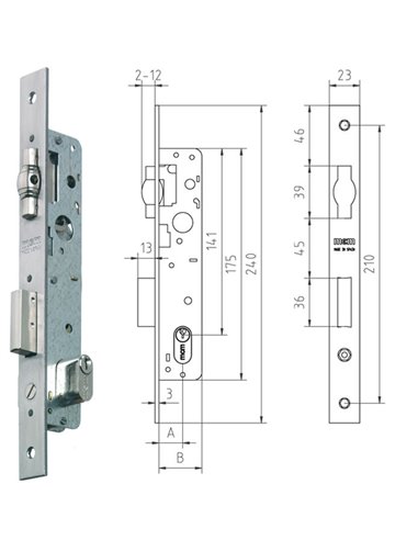 MCM CERRADURA EMBUTIR METALICA 1551-2118 INOX CILIND.OVAL 26x26