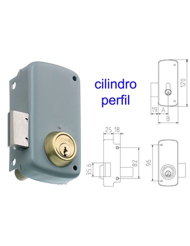 MCM CERRADURA SOBREPONER 2556CP-  60-DCHA PINTADA CILINDRO PERFI