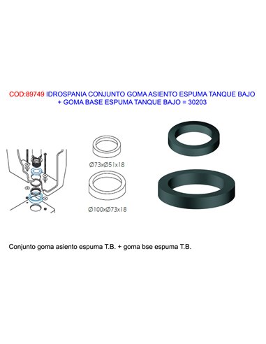 IDROSPANIA CONJ.GOMA ASIENTO+G.BASE TANQUE BAJO DE ESPUMA30231