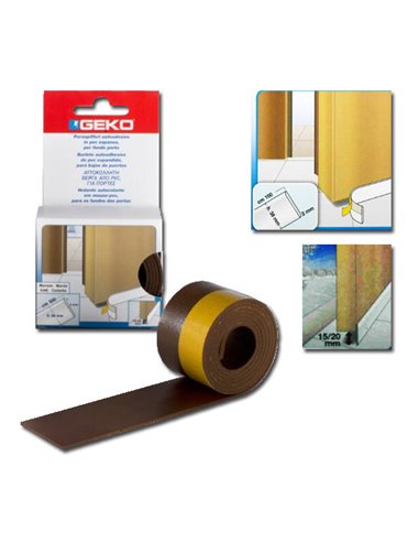 GEKO BAJO PUERTA ADH PVC 28MM PERFIL PVC ROLLO 1M MARRON140/18