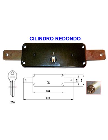 AVL CERRADURA 8011-A  HP PERSIANA CILINDRO REDONDO