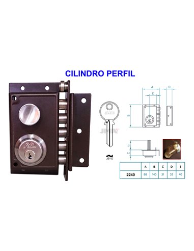 AVL CERRADURA ANTIPALANCA 2240 DRCHA PINTADA EUROPERFIL 50 MM