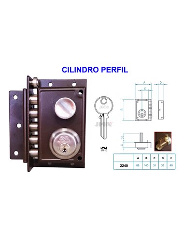 AVL CERRADURA ANTIPALANCA 2240 IZQDA PINTADA EUROPERFIL