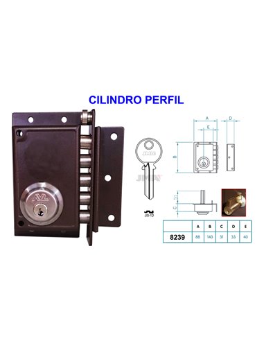 AVL CERRADURA ANTIPALANCA 8239 DRCHA PINTADA EUROPERFIL