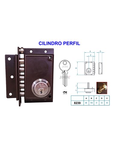 AVL CERRADURA ANTIPALANCA 8239 IZQDA PINTADA EUROPERFIL