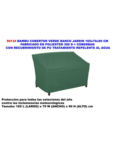 BAMBU COBERTOR VERDE BANCO JARDIN 165x70x90 CM POLIESTER RECU.PU