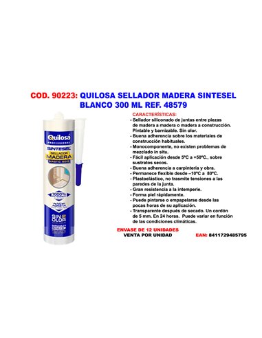 QUILOSA SINTESEL MADERA CART.30ML BLANCO10043708