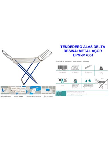 TENDEDERO ALAS DELTA RESINA+METAL A�OR EPM-01351