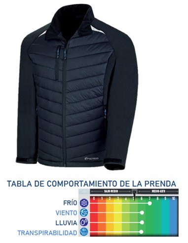 MARCA ROPA ABRIGO CHAQUETA SOFTSHELL HIBRIDO NEGRO S288CSHS