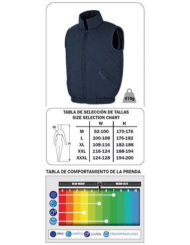 MARCA ROPA FRIO CHALECO ROMBOS BALDER AZUL MARINO M288VERAM