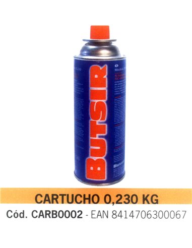 BUTSIR CARTUCHO BUTANO B-250  230 GR COCINA PORTATILCARB0002