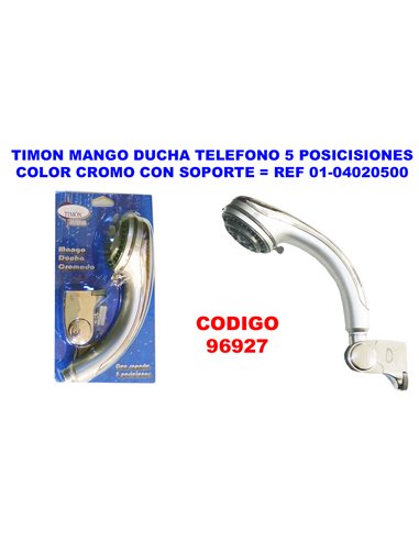 PLUVIA MANGO DUCHA TELEFONO 5 POSIC.CROMO+SOPORTE01-04020500