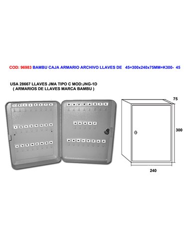 AVL CAJA ARMARIO ARCHIVO LLAVES DE   45300x240x75MMK300-  45