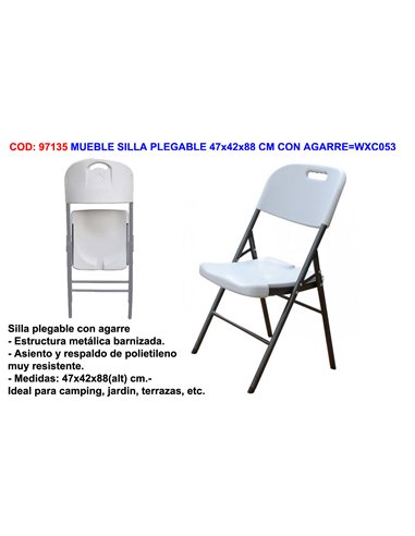 SILLA PLEGABLE 47x42x88 CM CON AGARREWXC053