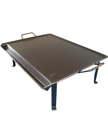 PLANCHA ASAR ACERO 4 MM+2 ASAS METAL+PATAS CON VERTEGRASAS 50x33