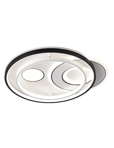 Plafón circular “Evora” con control remoto (160W 3CCT 13600lm) IP20 7x45x52cm fabricado en metal y policarbonato color negro y b