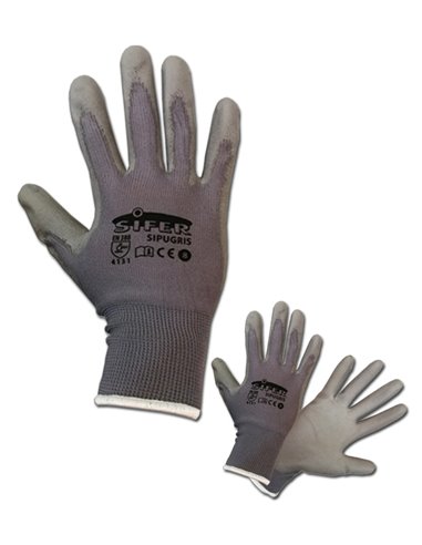 Sifer grey polyurethane glove with nylon T 7SI758 SIPUGRIS