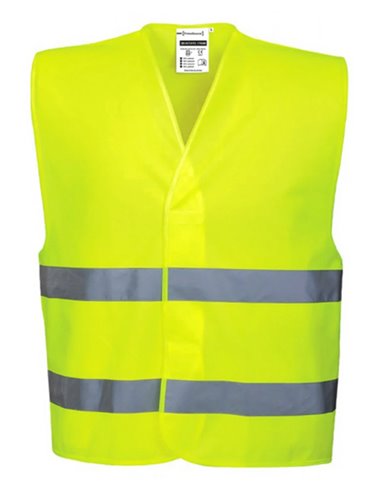 High visibility vest with 2 stripes and velcro closure T-MHV714YF