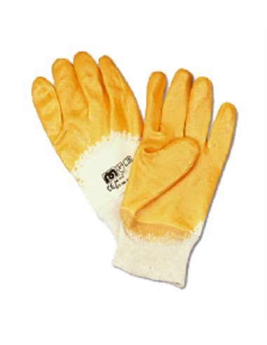 Yellow nitrile glove with cotton 688NTF 9