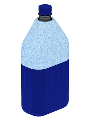 Korkflasche 1 Liter blau oder grau 123x78x275