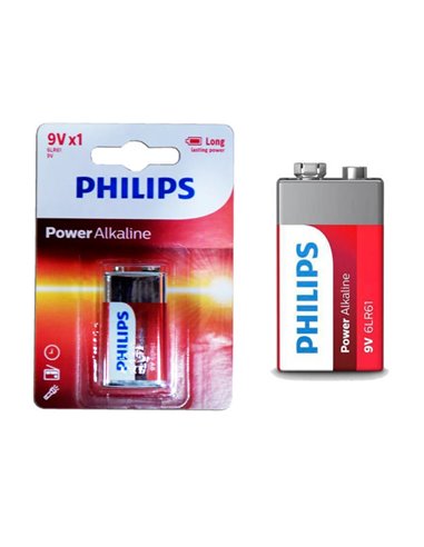 Pilas Alcalinas Philips Powerlife 6LR61 9V Blister 1 Unidad