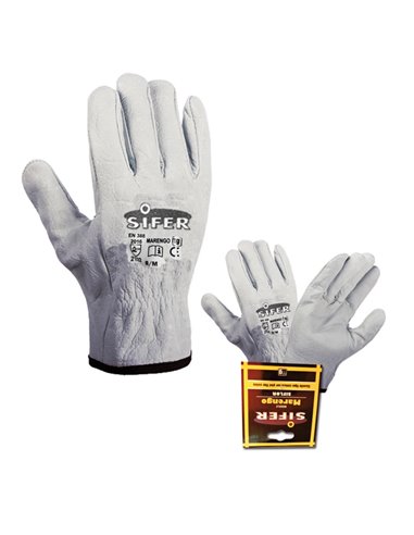 Sifer Glove Cowhide Full Grain Leather 1st Grey Rivet T-7 Babieca