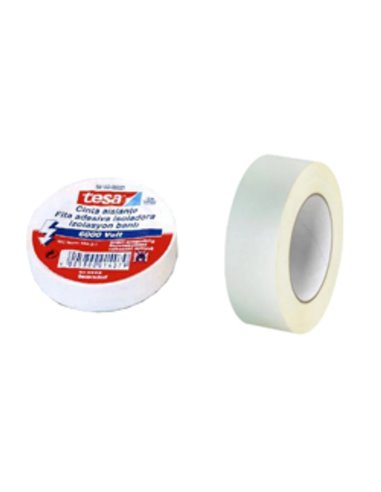 Tesa 5398810 insulating tape 10 mx 19 mm white approved roll