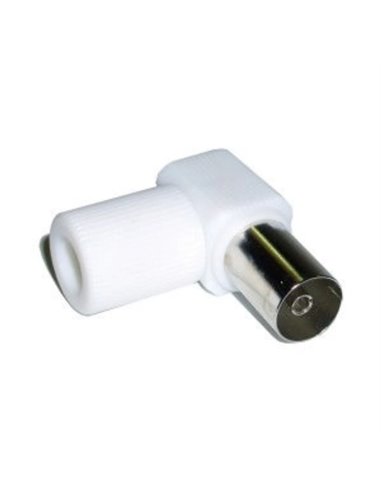 Antena conector acodado plástico blanco 9.5 hembra ref 70101