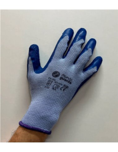 Sifer rough latex and cut-resistant cotton glove blue T-11 Sieco/Golia