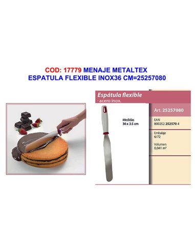 Flexible Stainless Steel Spatula 36 cm Metaltex