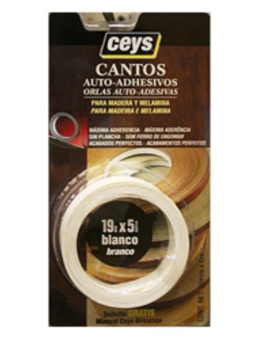 Cinta Autoadhesiva CEYS Canto Blanco 5 Metros x 19 mm 850002